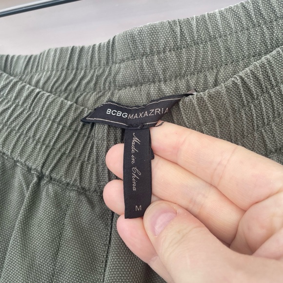 BCBGMAXAZRIA Army Green Cain Jogger Pants Size Medium - Picture 4 of 7
